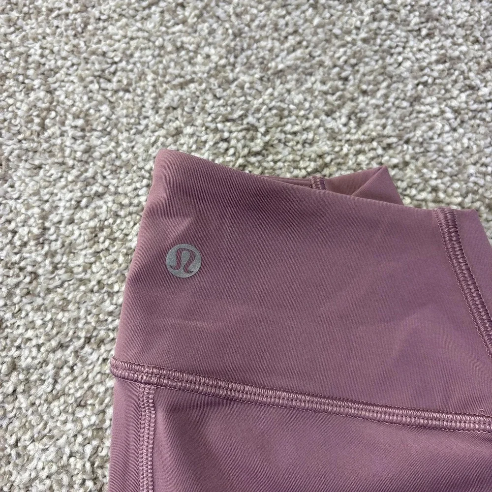 Lululemon Leggings Womens 4 Purple Ruched Gathered Ankle High‎ Rise Pants Gym